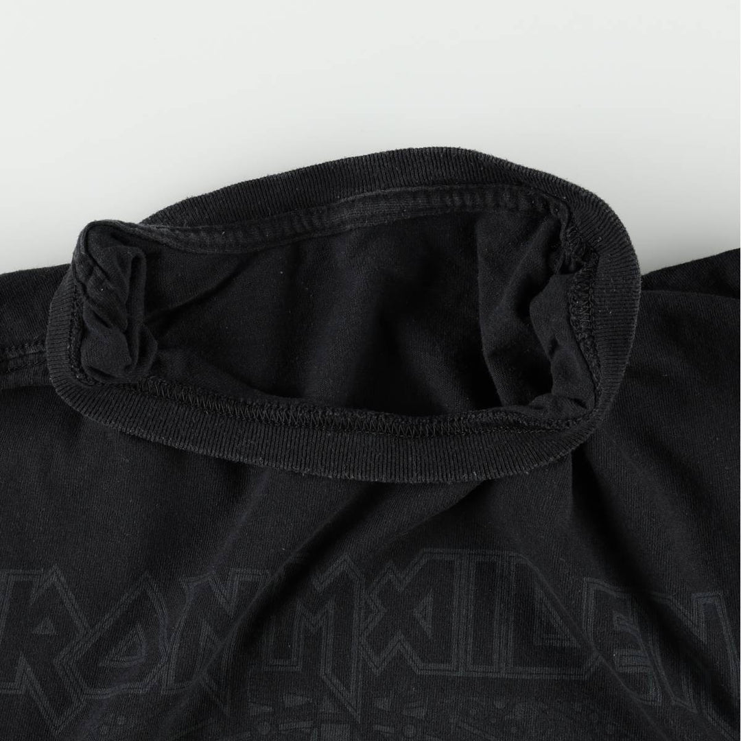 IRON MAIDEN Skull Pattern Band T-shirt Band Tee Men's M size unclear black type Vintage Second Hand