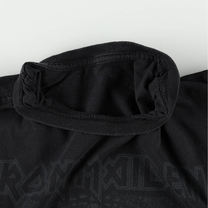 IRON MAIDEN Skull Pattern Band T-shirt Band Tee Men's M size unclear black type Vintage Second Hand