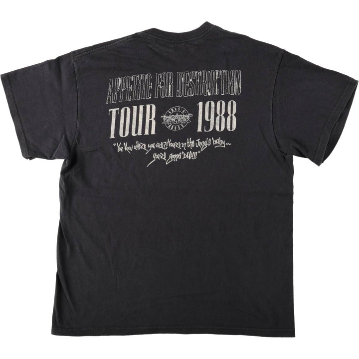 DELTA GUNS N' ROSES Band T-shirt (Men's size L equivalent) cotton black type Vintage Second Hand