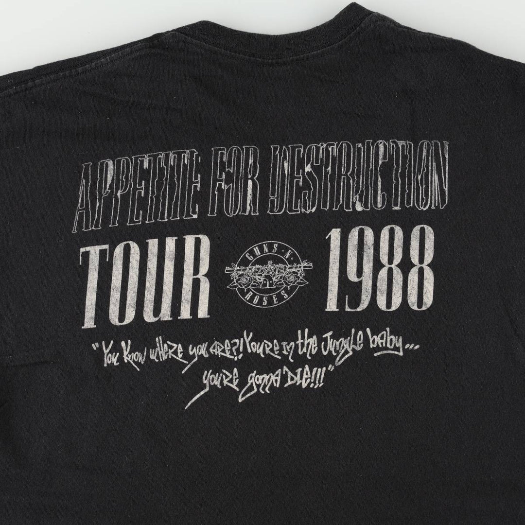 DELTA GUNS N' ROSES Band T-shirt (Men's size L equivalent) cotton black type Vintage Second Hand