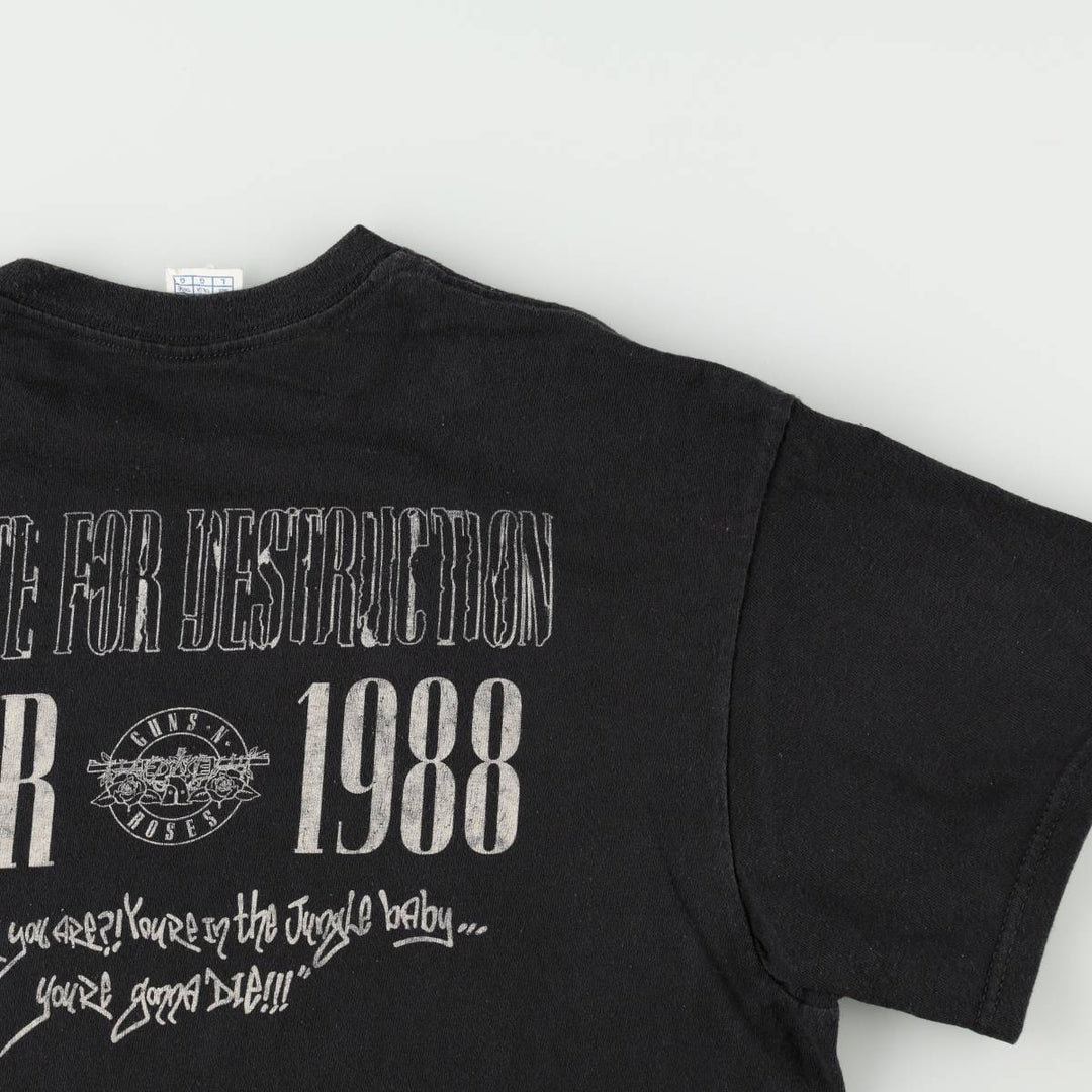 DELTA GUNS N' ROSES Band T-shirt (Men's size L equivalent) cotton black type Vintage Second Hand