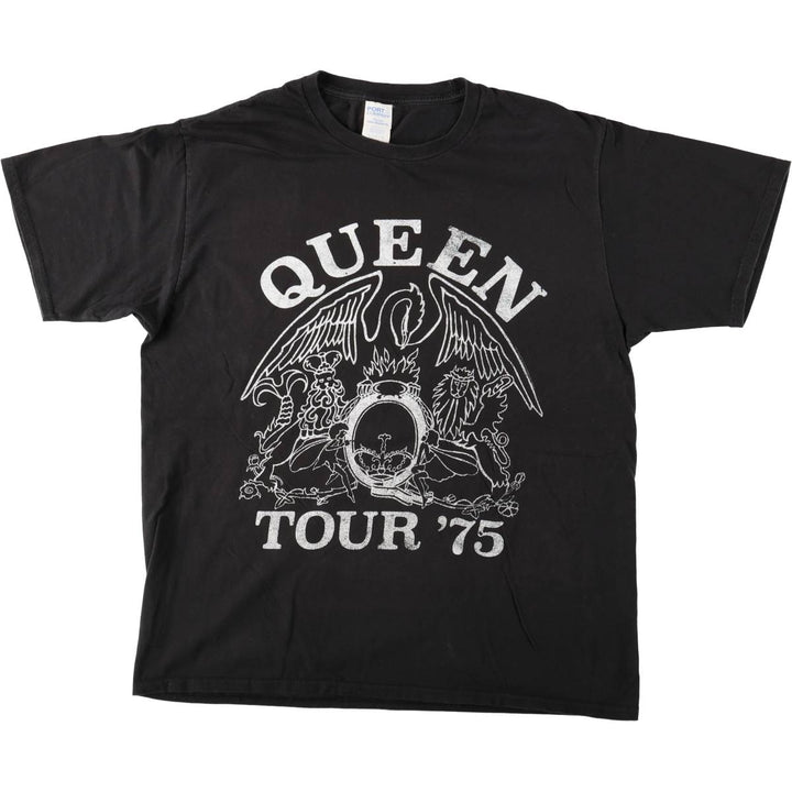 Gildan QUEEN Band T-shirt, Men's XL equivalent. cotton black type Vintage Second Hand
