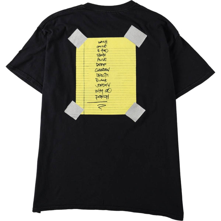 Gildan Pearl Jam Band T-shirt, Men's L size cotton black type Vintage Second Hand