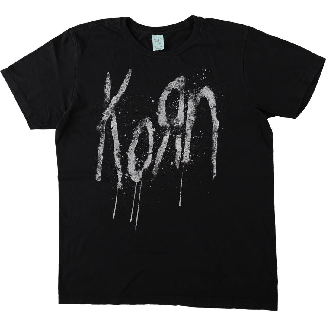 PACIFIC KORN Band T-shirt, Made in USA, Men's Size L cotton black type Vintage Second Hand