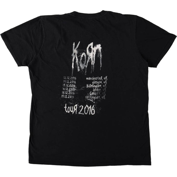 KORN band T-shirt, band T, men's size L cotton black type Vintage Second Hand