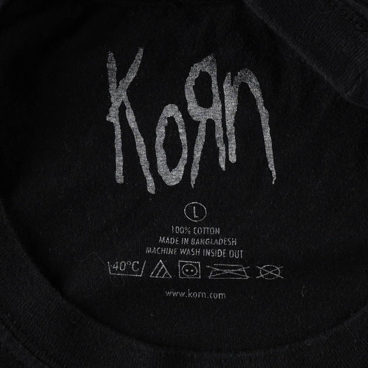 KORN band T-shirt, band T, men's size L cotton black type Vintage Second Hand