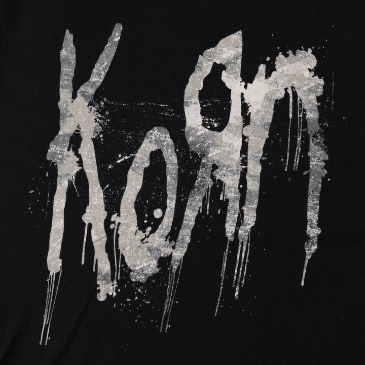 KORN band T-shirt, band T, men's size L cotton black type Vintage Second Hand