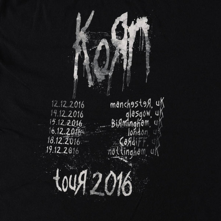 KORN band T-shirt, band T, men's size L cotton black type Vintage Second Hand