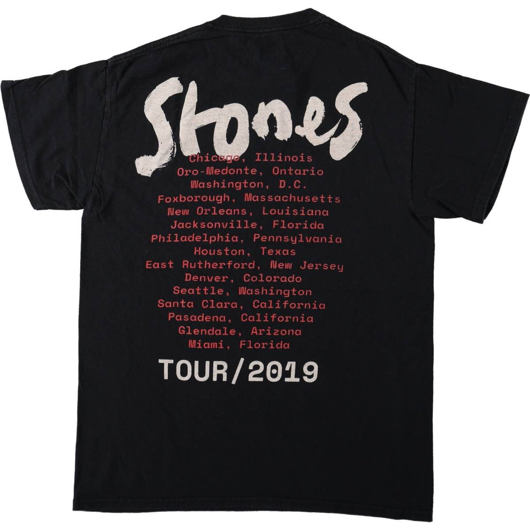 THE ROLLING STONES The Rolling Stones Band T-shirt Band T Men's M size cotton black type Vintage Second Hand