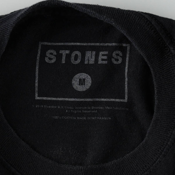 THE ROLLING STONES The Rolling Stones Band T-shirt Band T Men's M size cotton black type Vintage Second Hand