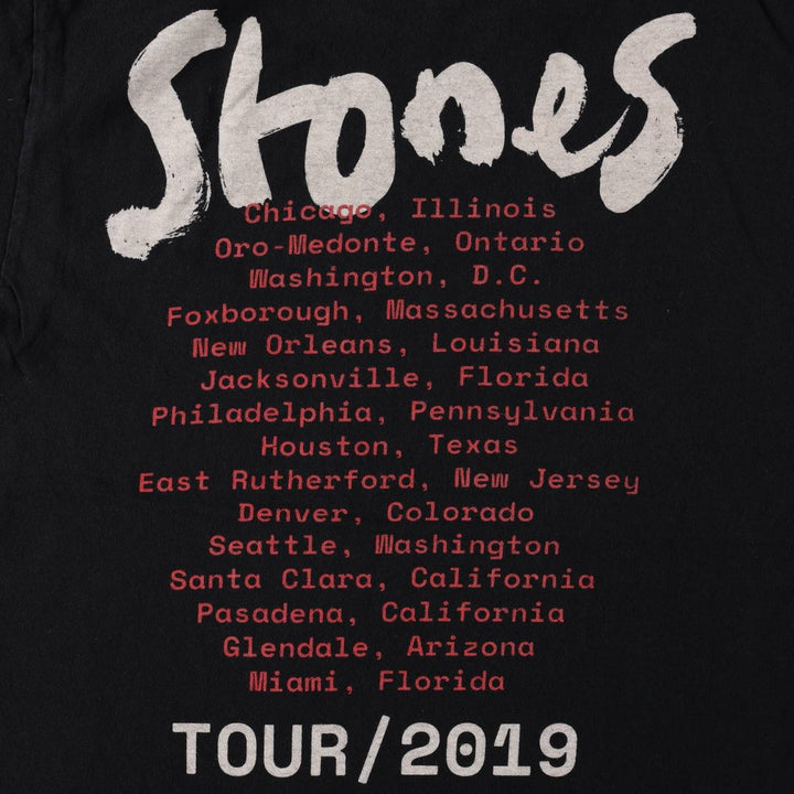 THE ROLLING STONES The Rolling Stones Band T-shirt Band T Men's M size cotton black type Vintage Second Hand