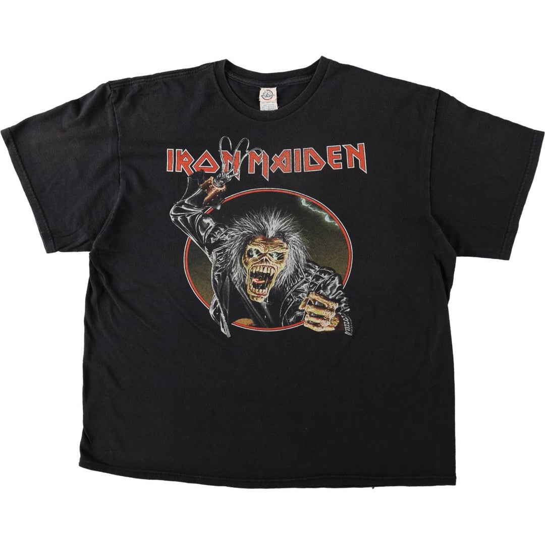 DELTA IRON MAIDEN Band T-shirt, Men's XXL equivalent. cotton black type Vintage Second Hand