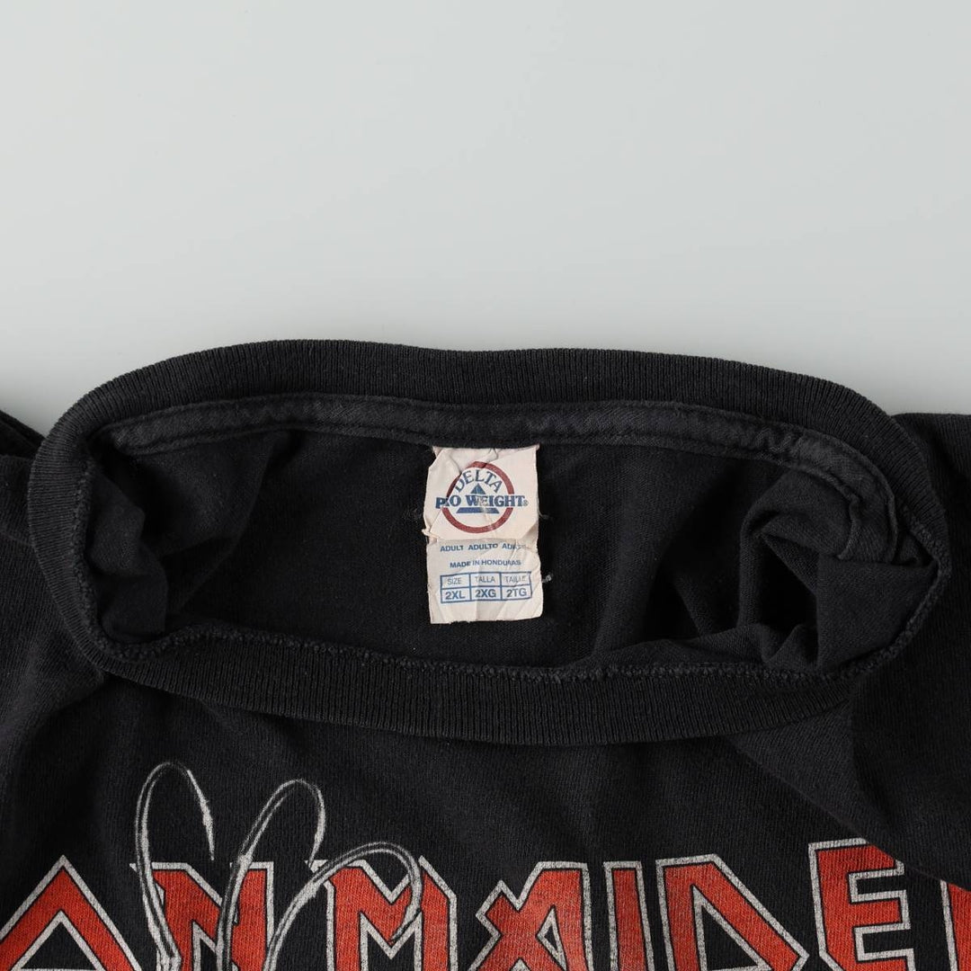 DELTA IRON MAIDEN Band T-shirt, Men's XXL equivalent. cotton black type Vintage Second Hand