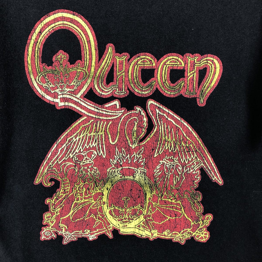 QUEEN Band T-shirt, Men's L size unclear black type Vintage Second Hand