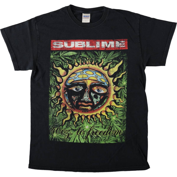 Gildan GILDAN SUBLIME Band T-shirt, Men's M size cotton black type Vintage Second Hand