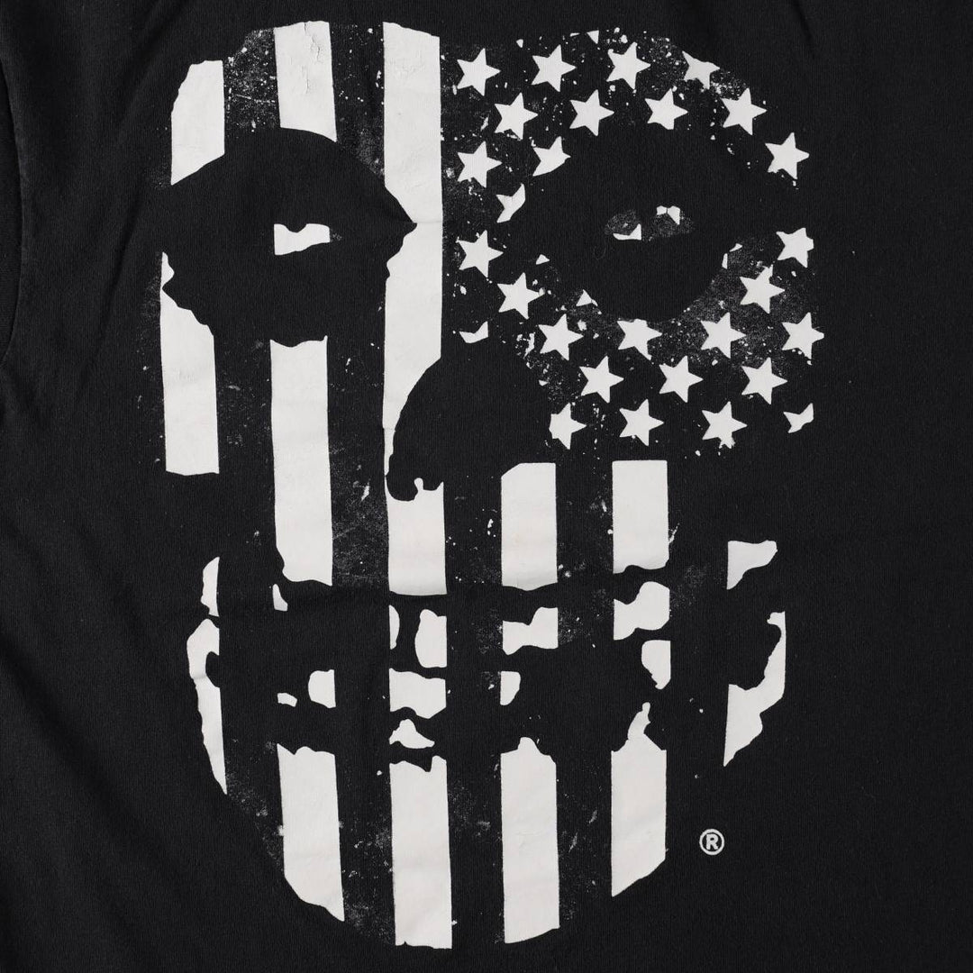 MISFITS Skull Pattern American Flag Band T-Shirt (Men's XL equivalent) cotton black type Vintage Second Hand