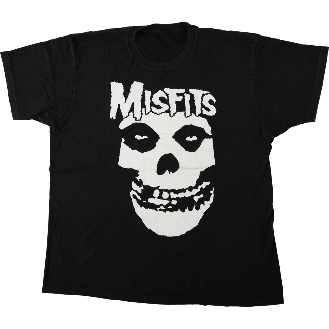 MISFITS Skull Pattern Band T-shirt, Men's XL size unclear black type Vintage Second Hand