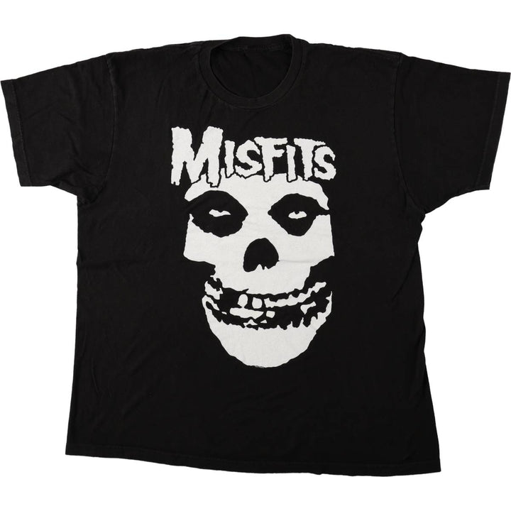 MISFITS Skull Pattern Band T-shirt, Men's XL size unclear black type Vintage Second Hand