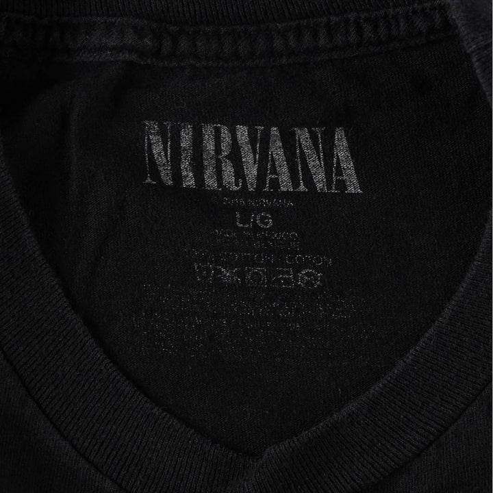 NIRVANA Nirvana Band T-shirt, Band T, Men's L size cotton black type Vintage Second Hand