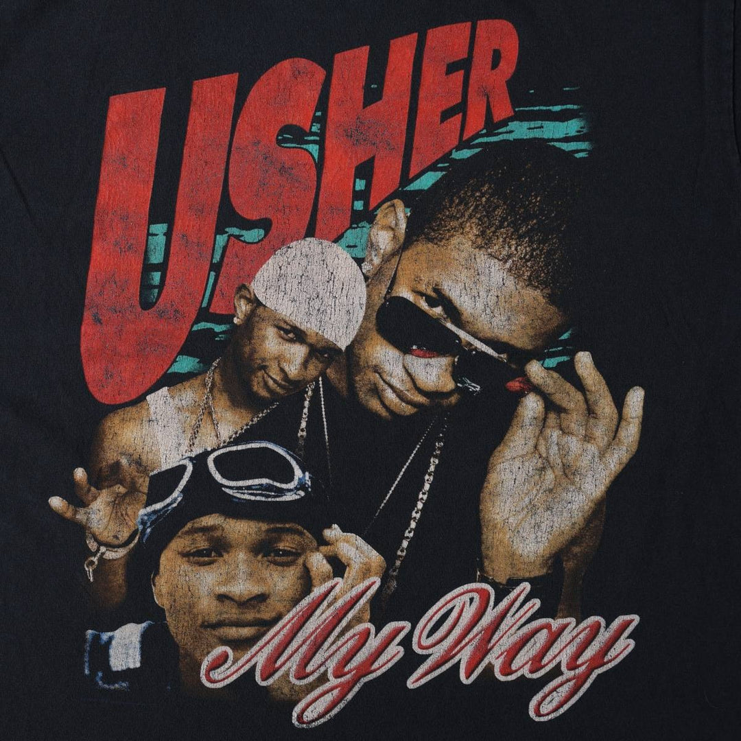 BRAVADO USHER Wrap T-Shirt (Men's Size M) cotton black type Vintage Second Hand