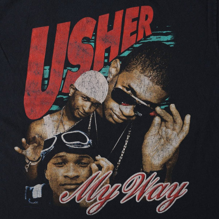 BRAVADO USHER Wrap T-Shirt (Men's Size M) cotton black type Vintage Second Hand