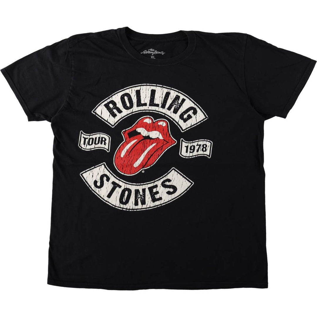 The Rolling Stones Band T-shirt, Men's XL cotton black type Vintage Second Hand
