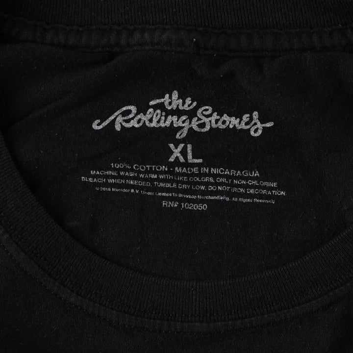 The Rolling Stones Band T-shirt, Men's XL cotton black type Vintage Second Hand