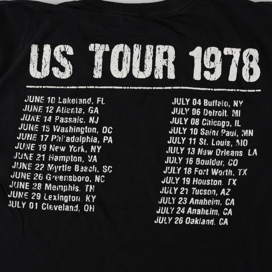 The Rolling Stones Band T-shirt, Men's XL cotton black type Vintage Second Hand
