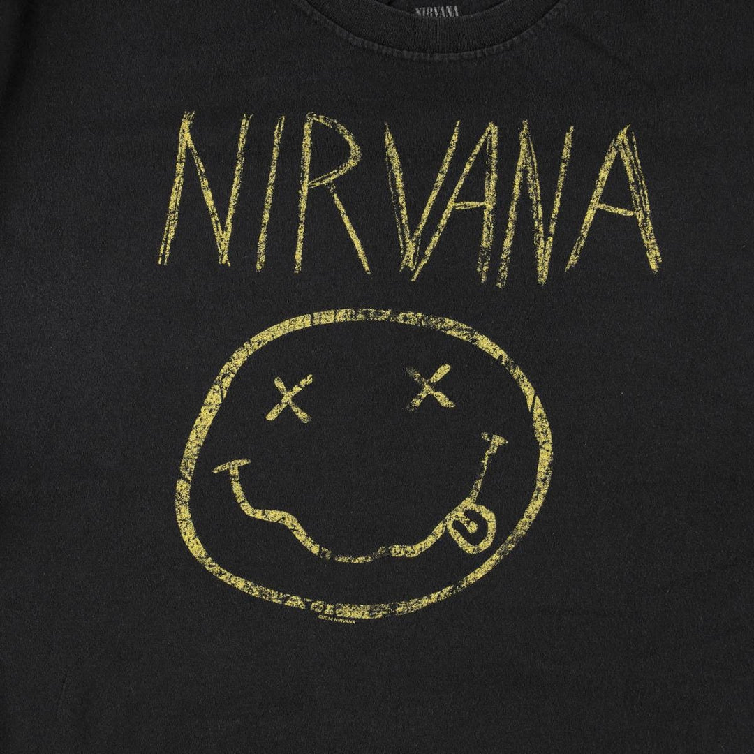 NIRVANA Nirvana Band T-shirt, Band T, Men's L size cotton black type Vintage Second Hand
