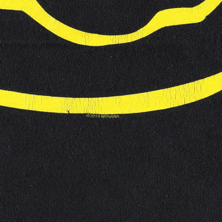 NIRVANA band t-shirt, made in USA, men's size L equivalent. cotton black type Vintage Second Hand