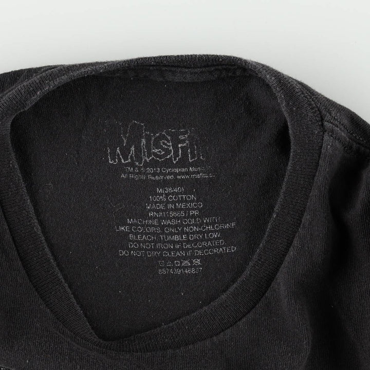 MISFITS Misfits Band T-shirt, Men's M size cotton black type Vintage Second Hand
