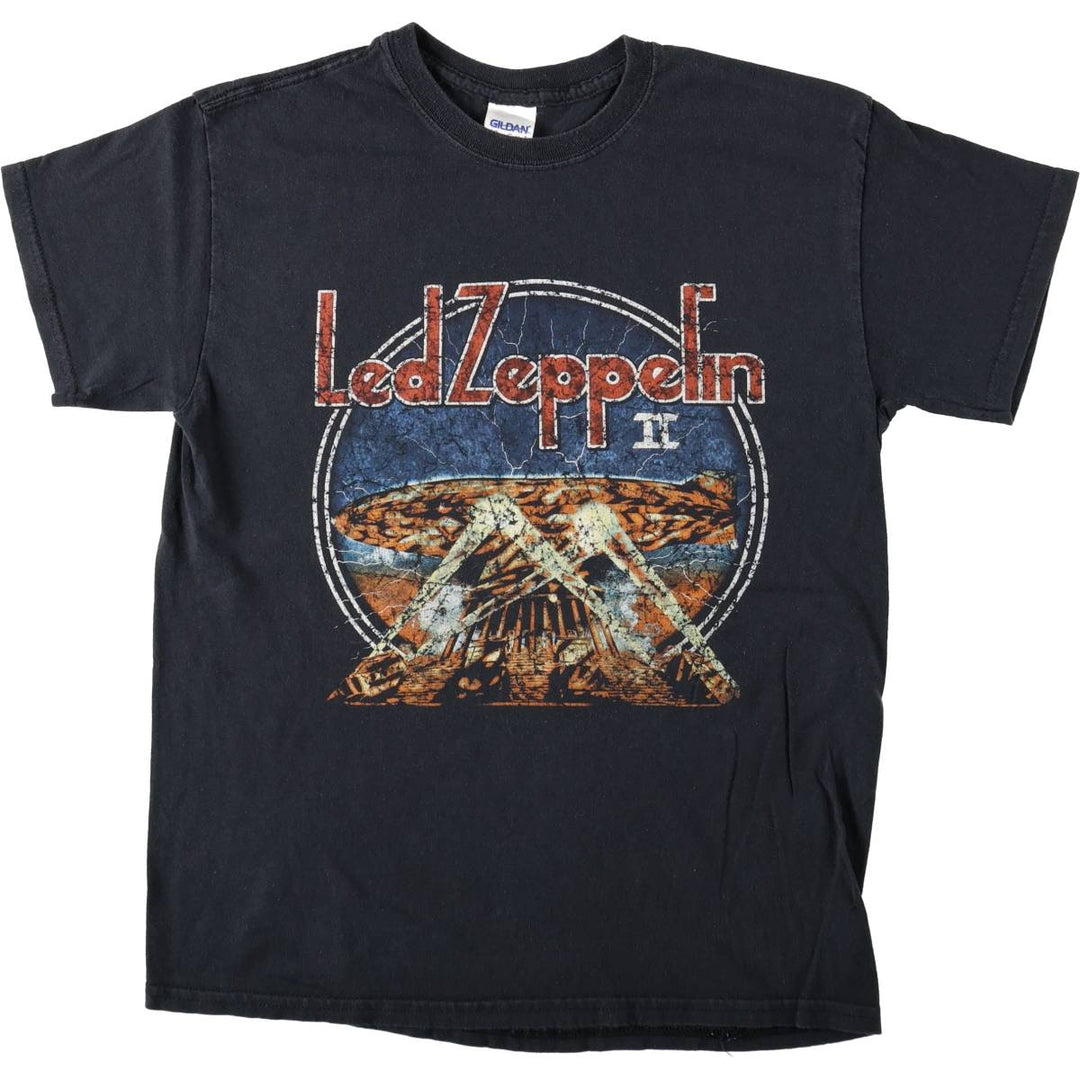 LED ZEPPELIN Led Zeppelin Band T-shirt Band T Men's L size cotton black type Vintage Second Hand