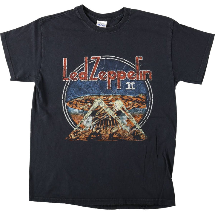 LED ZEPPELIN Led Zeppelin Band T-shirt Band T Men's L size cotton black type Vintage Second Hand