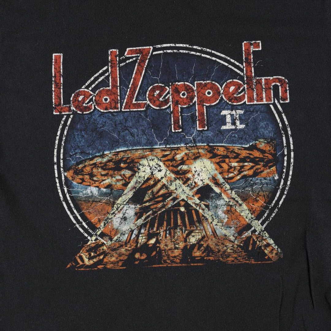 LED ZEPPELIN Led Zeppelin Band T-shirt Band T Men's L size cotton black type Vintage Second Hand