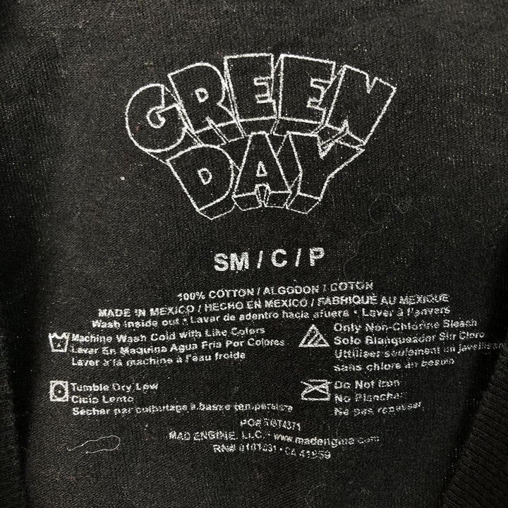 GREEN DAY Green Day Band T-shirt Band T Men's S size cotton black type Vintage Second Hand
