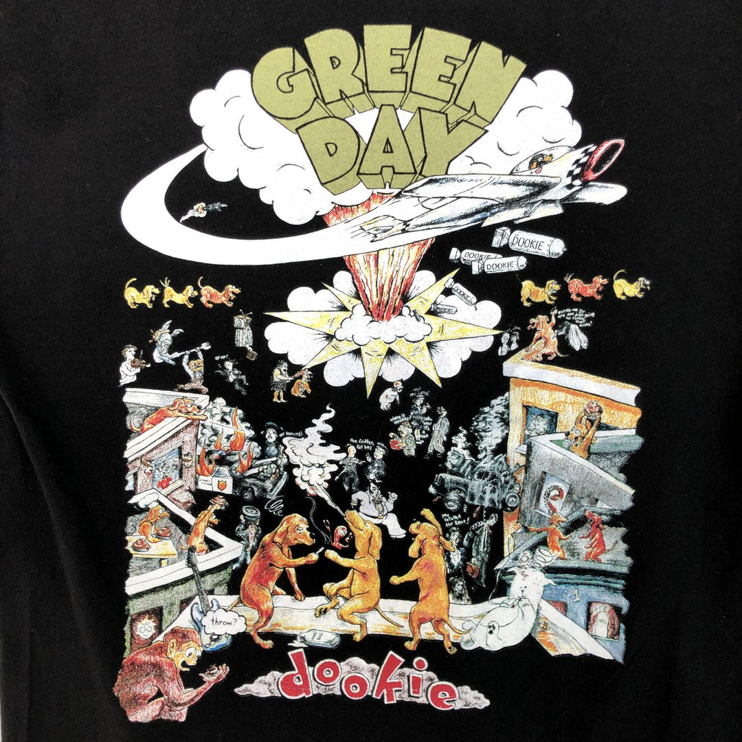 GREEN DAY Green Day Band T-shirt Band T Men's S size cotton black type Vintage Second Hand