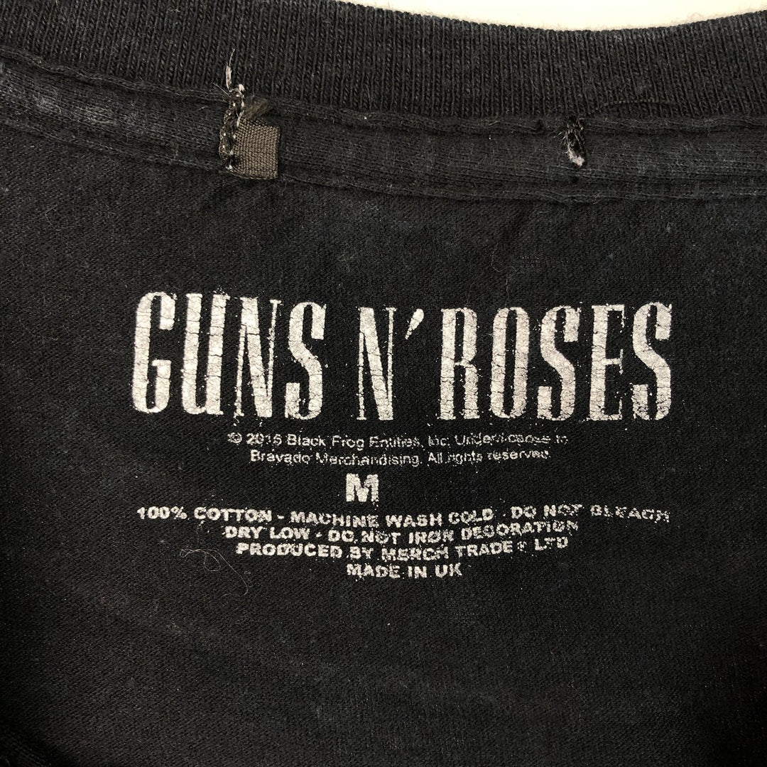 GUNS N' ROSES Skull Pattern Band T-Shirt, Made in the UK, Men's Size M (approx.) cotton black type Vintage Second Hand