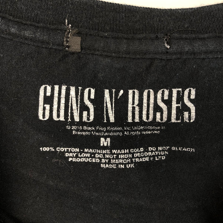 GUNS N' ROSES Skull Pattern Band T-Shirt, Made in the UK, Men's Size M (approx.) cotton black type Vintage Second Hand