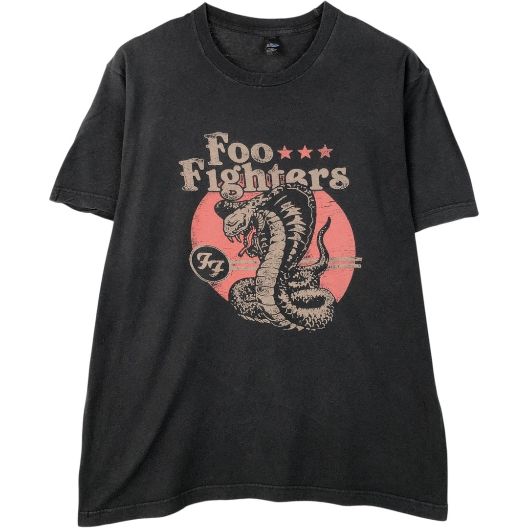 TULTEX Foo Fighters Band T-shirt, Men's L size cotton black type Vintage Second Hand