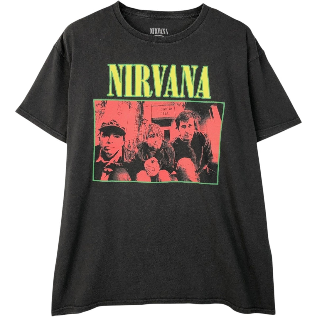 NIRVANA Nirvana Band T-shirt, Band T, Men's M size cotton black type Vintage Second Hand