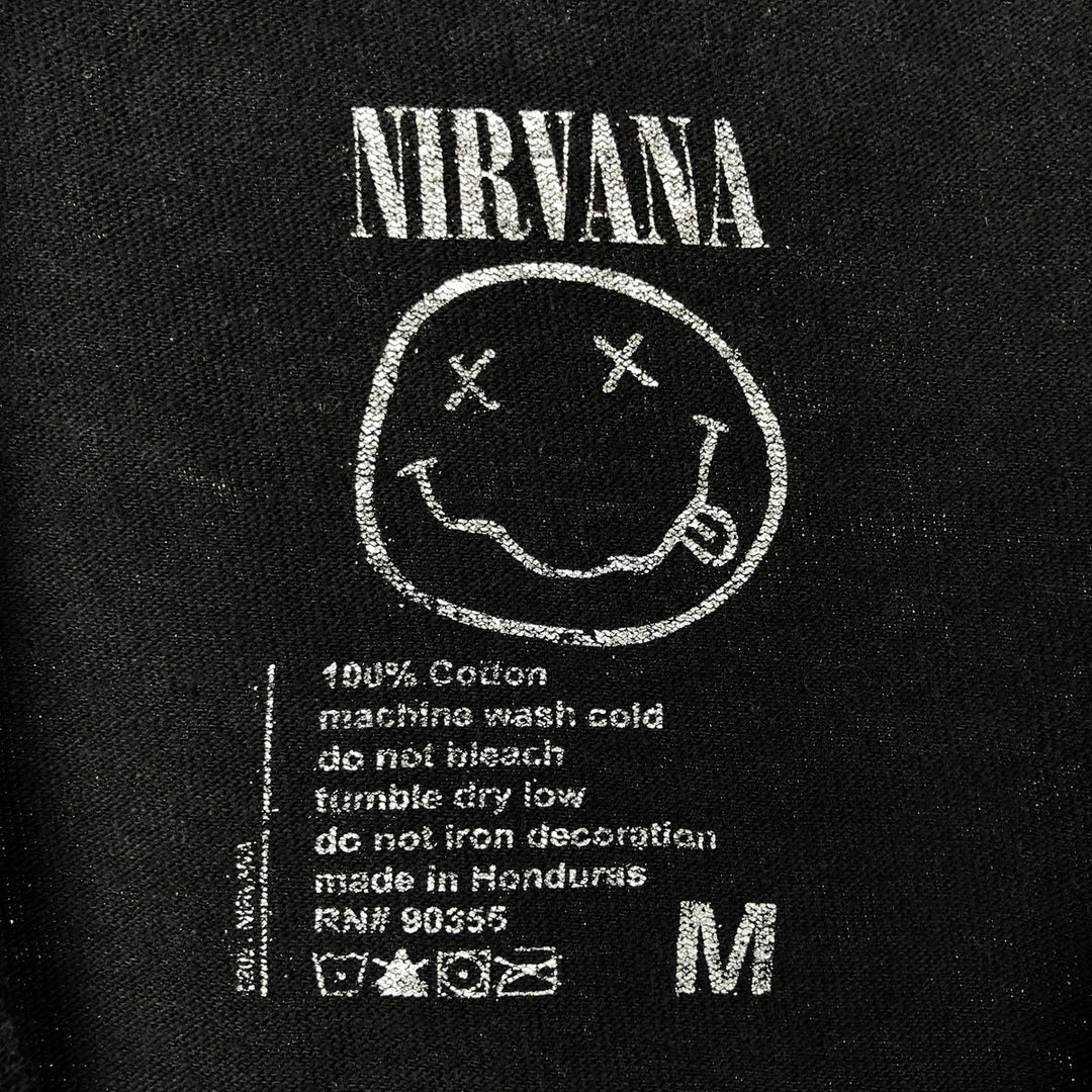 NIRVANA Nirvana Band T-shirt, Band T, Men's M size cotton black type Vintage Second Hand