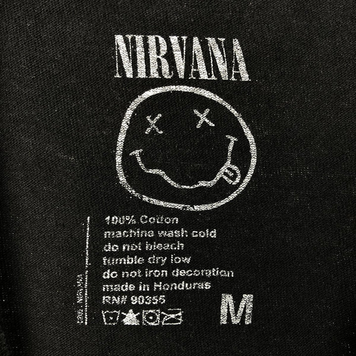 NIRVANA Nirvana Band T-shirt, Band T, Men's M size cotton black type Vintage Second Hand