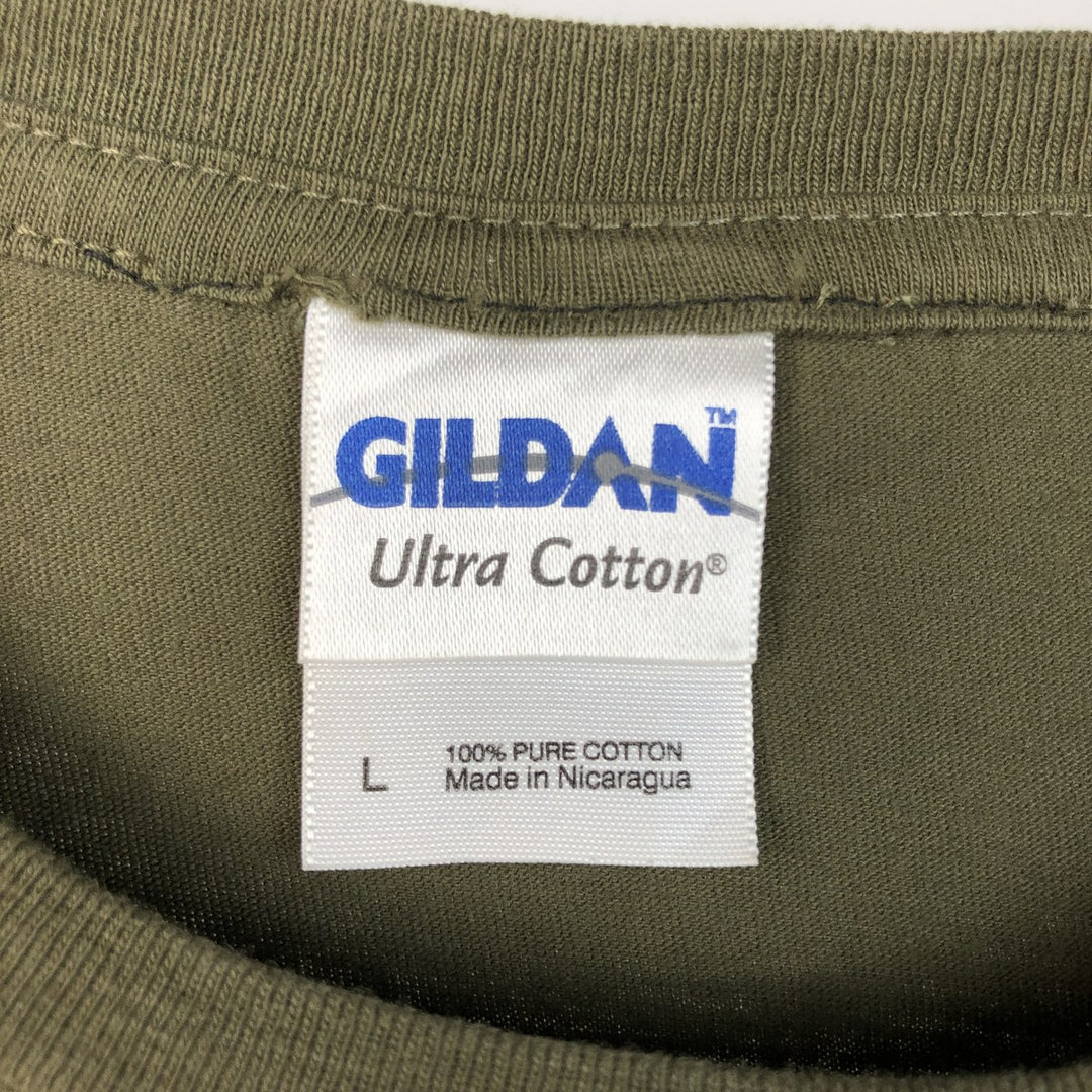 Gildan Green Day Band T-shirt, Men's Size L (approx.) cotton Khaki type sage green Vintage Second Hand