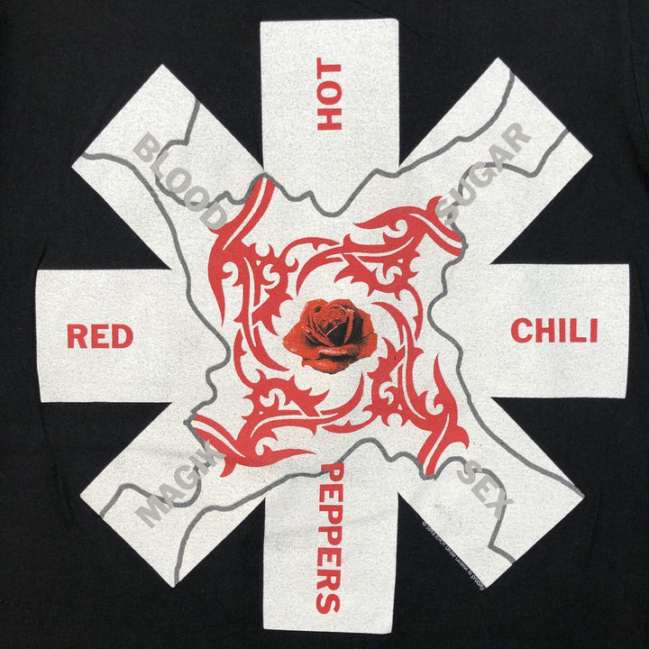 Gildan RED HOT CHILI PEPPERS band T-shirt, men's size small cotton black type Vintage Second Hand