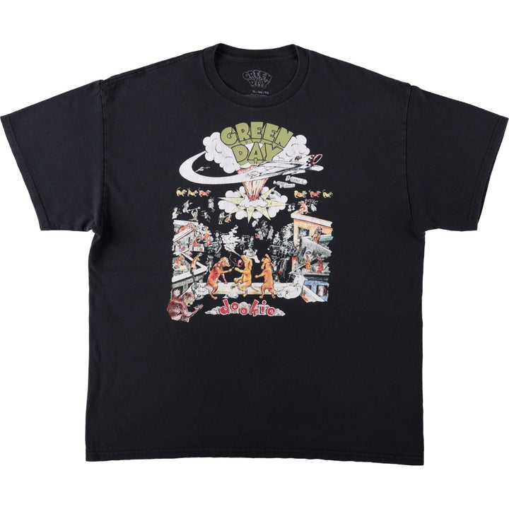 GREEN DAY Green Day Band T-shirt Band T Men's XL size cotton black type Vintage Second Hand