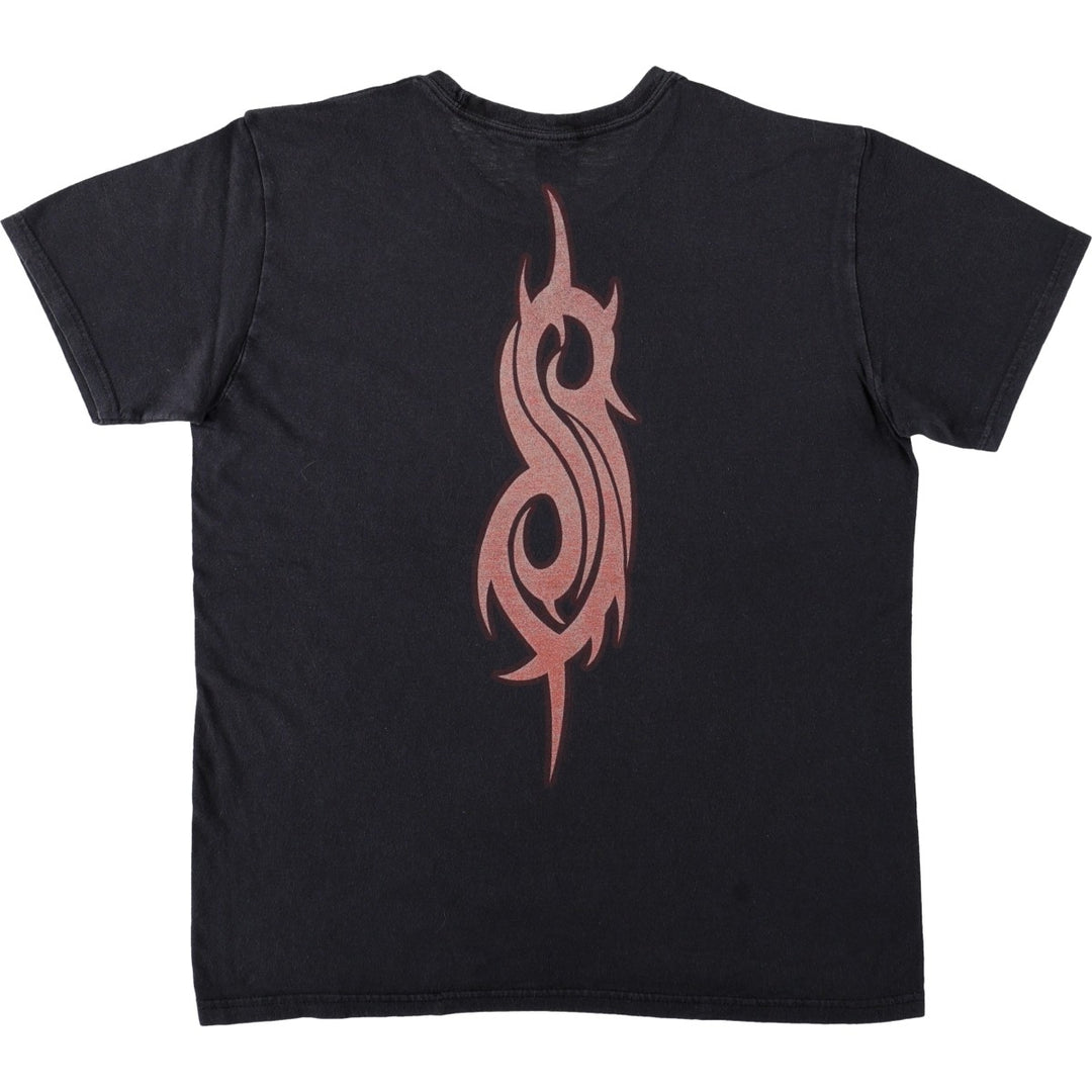 BAY ISLAND SLIPKNOT Slipknot Band T-shirt Band Tee Men's M size cotton black type Vintage Second Hand