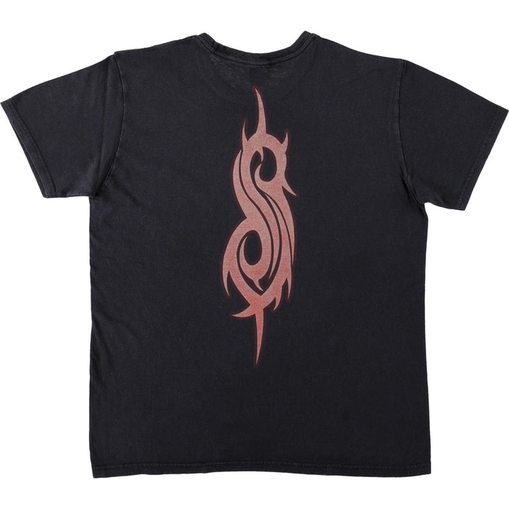 BAY ISLAND SLIPKNOT Slipknot Band T-shirt Band Tee Men's M size cotton black type Vintage Second Hand