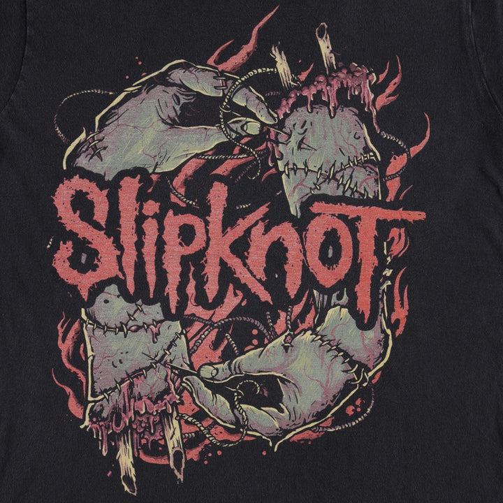 BAY ISLAND SLIPKNOT Slipknot Band T-shirt Band Tee Men's M size cotton black type Vintage Second Hand