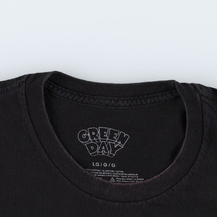 GREEN DAY Green Day Band T-shirt Band T Men's L size cotton black type Vintage Second Hand