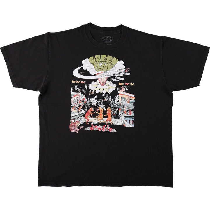 GREEN DAY Green Day Band T-shirt Band T Men's XL size cotton black type Vintage Second Hand